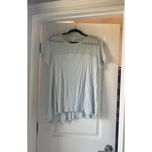 NWT Leith mint green round neck mesh shirt top blouse